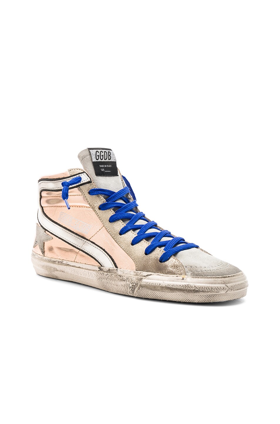 Golden Goose Laminated Slide Sneakers in Rose Gold & Ice | FWRD
