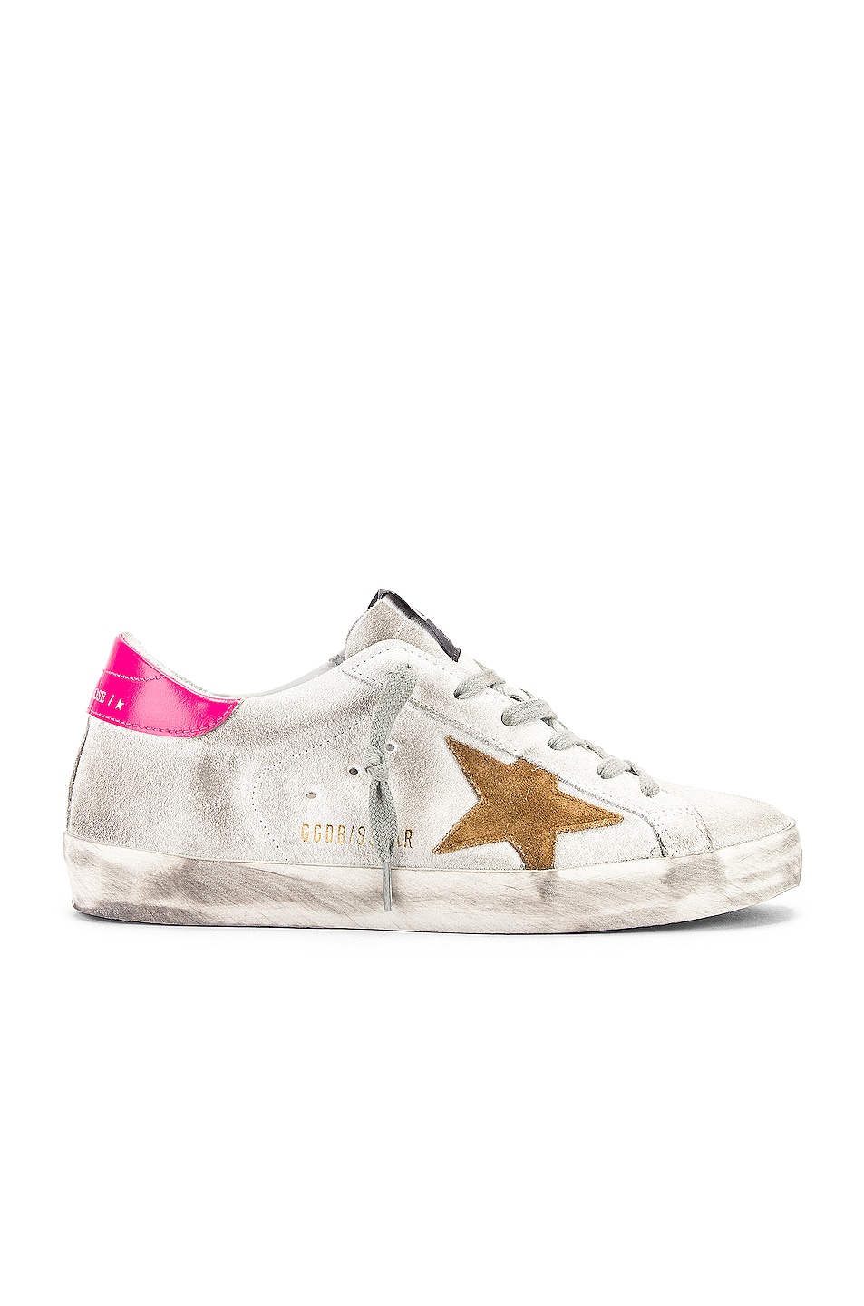Image 1 of Golden Goose Superstar Sneaker in White & Shocking Pink