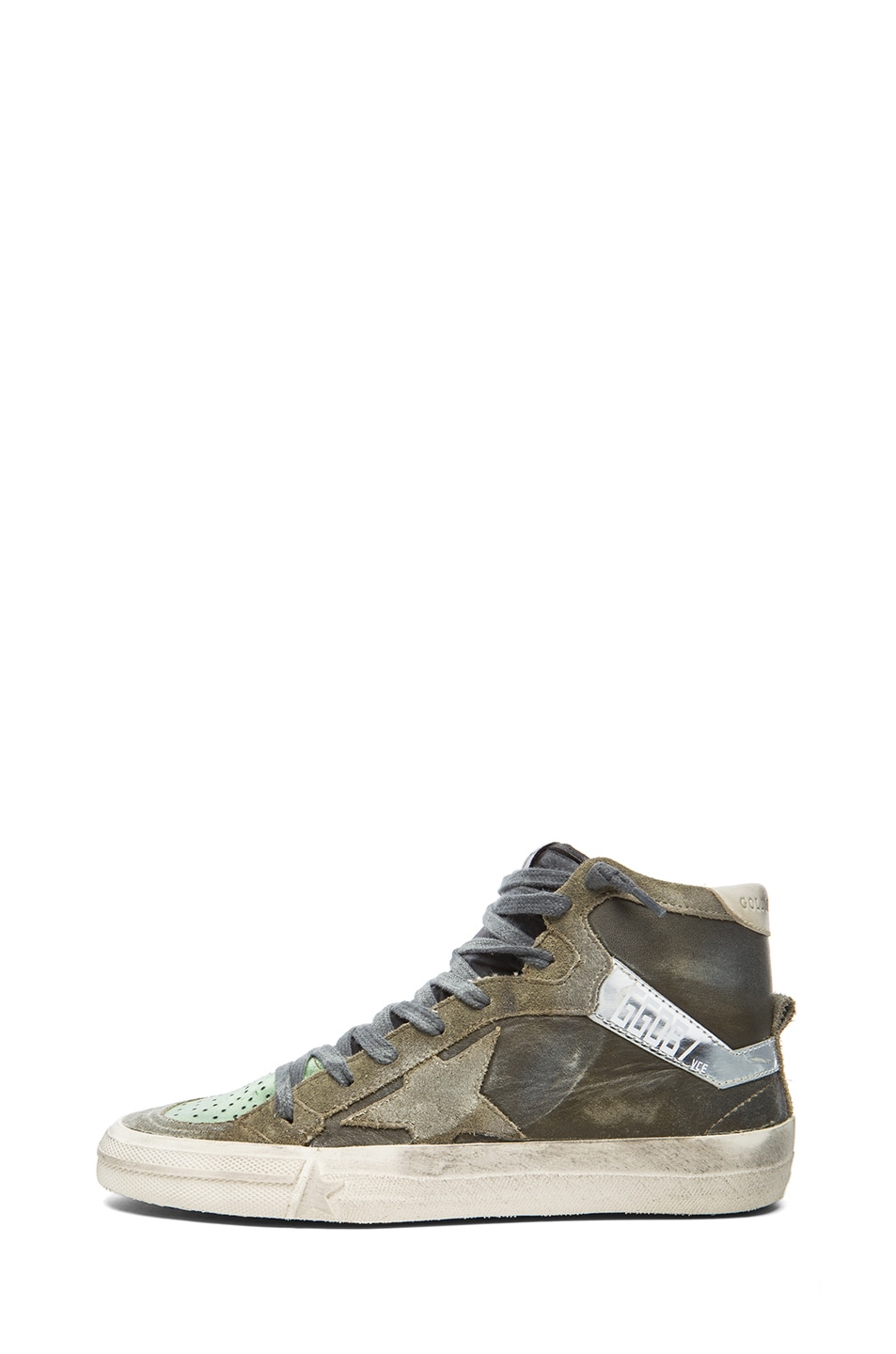 Image 1 of Golden Goose 2.12 Suede & Leather Sneakers in Military