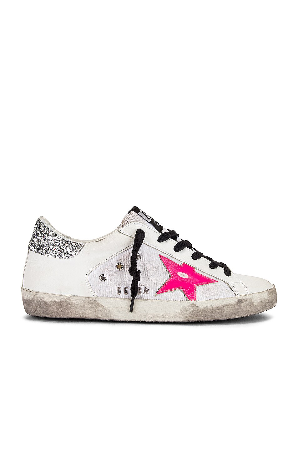 Image 1 of Golden Goose Superstar Sneaker in White, White & Pink Star