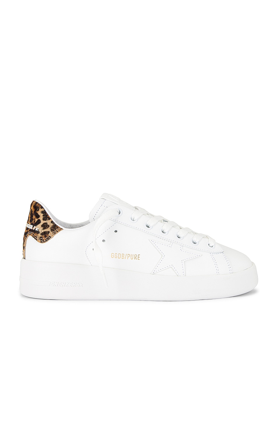 Image 1 of Golden Goose Pure Star Sneaker in White & Brown Leopard