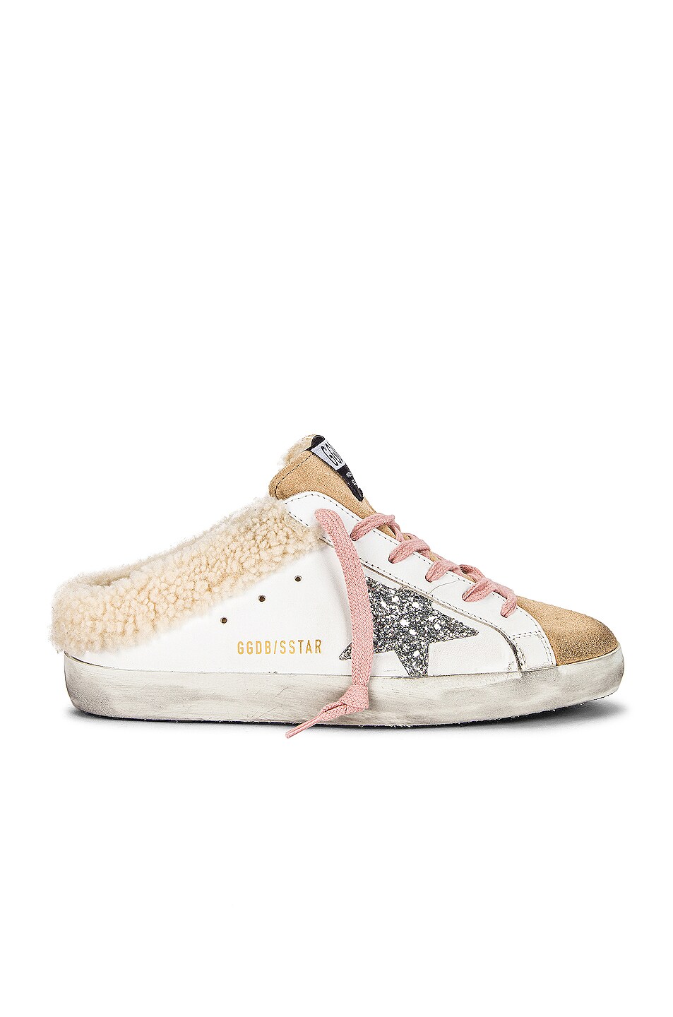 Image 1 of Golden Goose Sabot Sneaker in Cappuccino, White & Silver