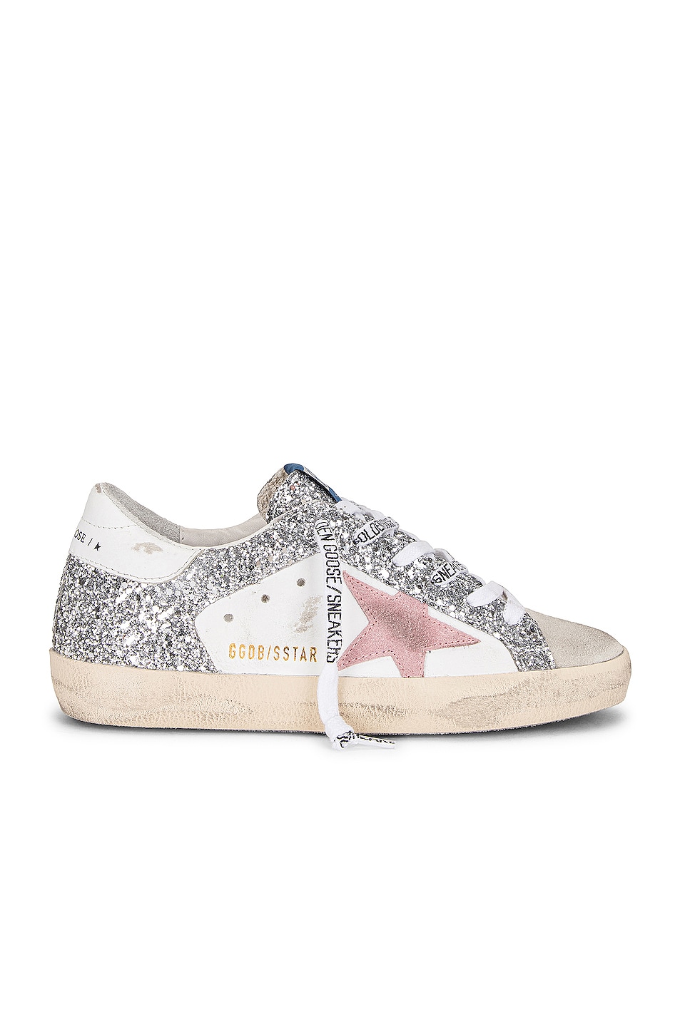 Image 1 of Golden Goose Superstar Sneaker in Ice, White, Silver, & Pink