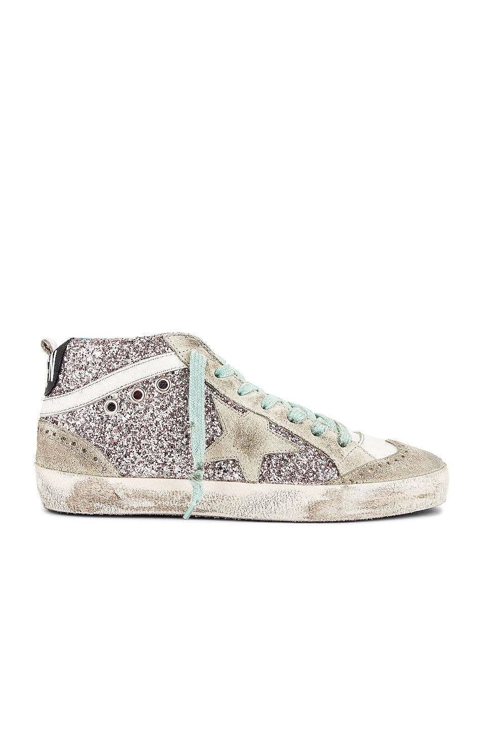 Image 1 of Golden Goose Mid Star Sneaker in Pink, Ice, White, Night Blue, & Multicolor