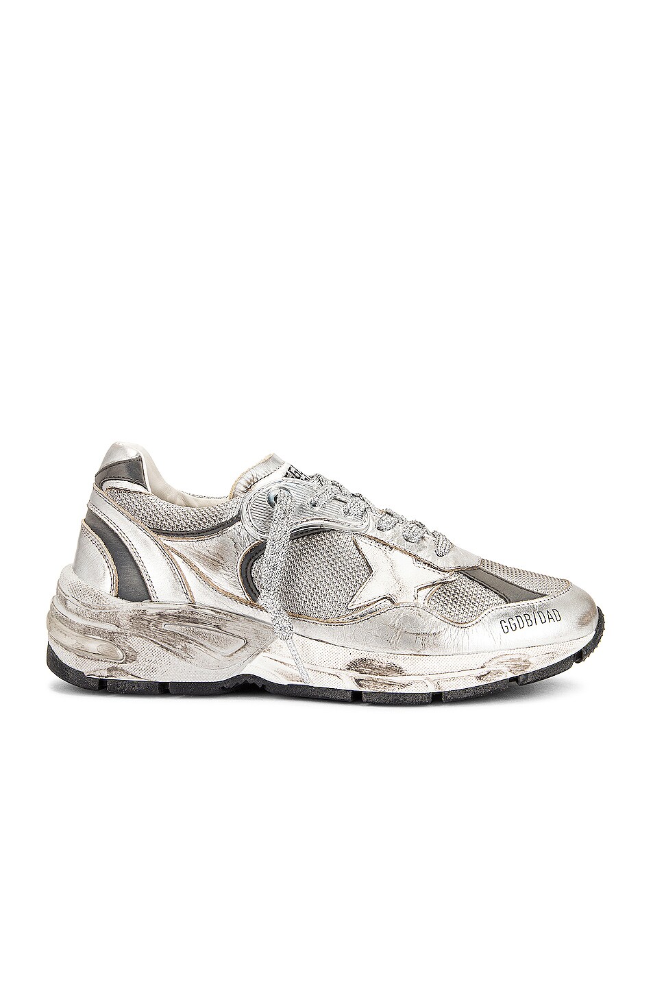 Image 1 of Golden Goose Running Dad Sneaker in Silver & White