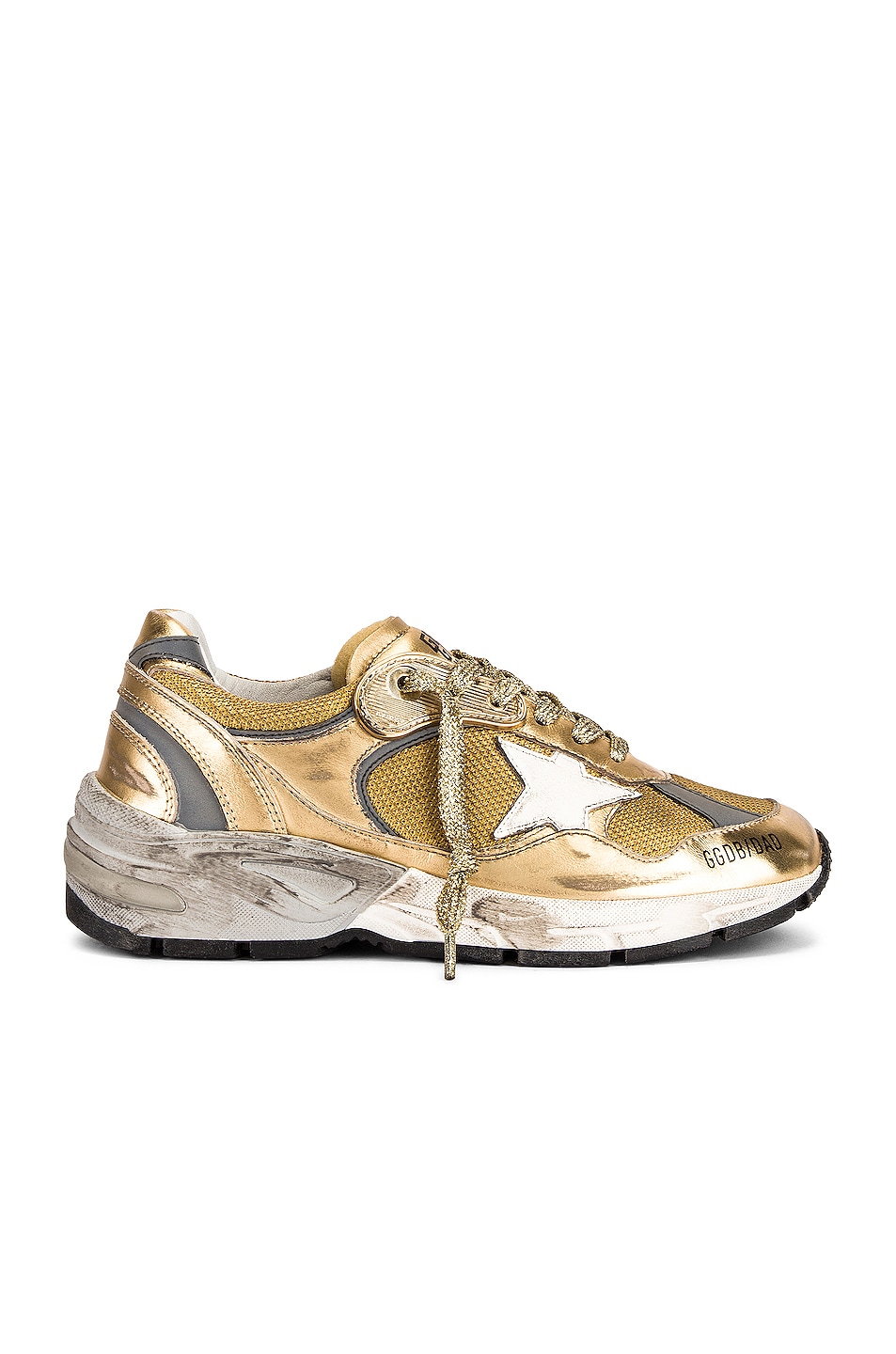 Image 1 of Golden Goose Running Dad Sneaker in Gold & White