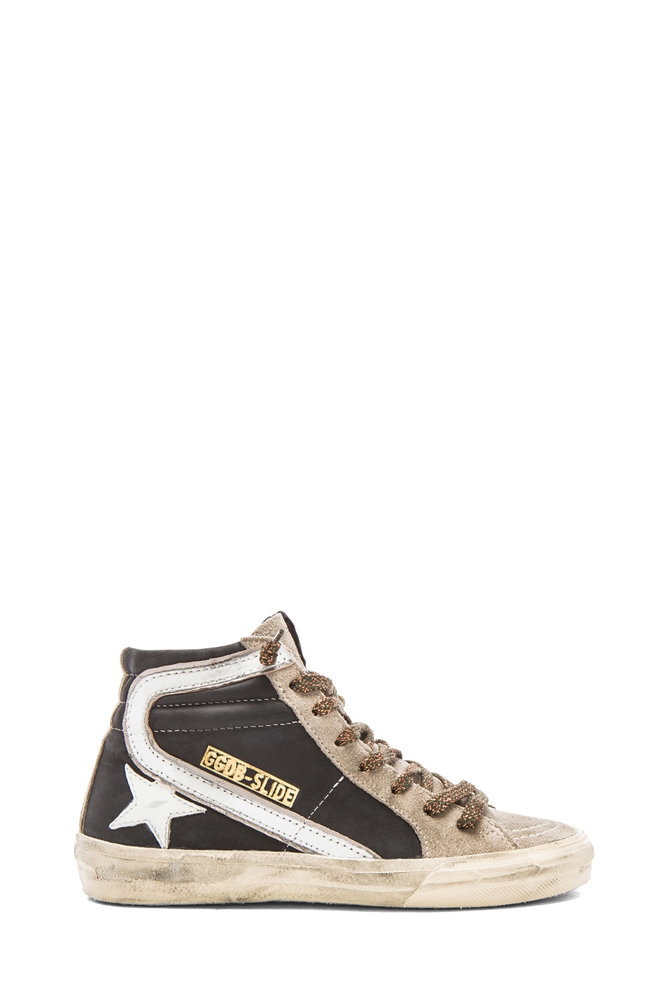 Image 1 of Golden Goose Slide Leather & Suede Sneakers in Ice & Beach