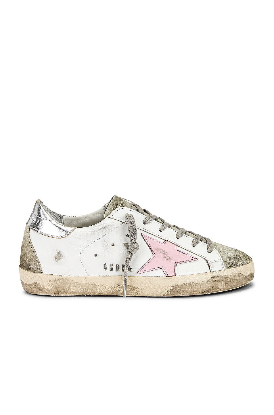 Golden Goose Superstar Sneaker in White, Ice, Orchid Pink, & Silver | FWRD