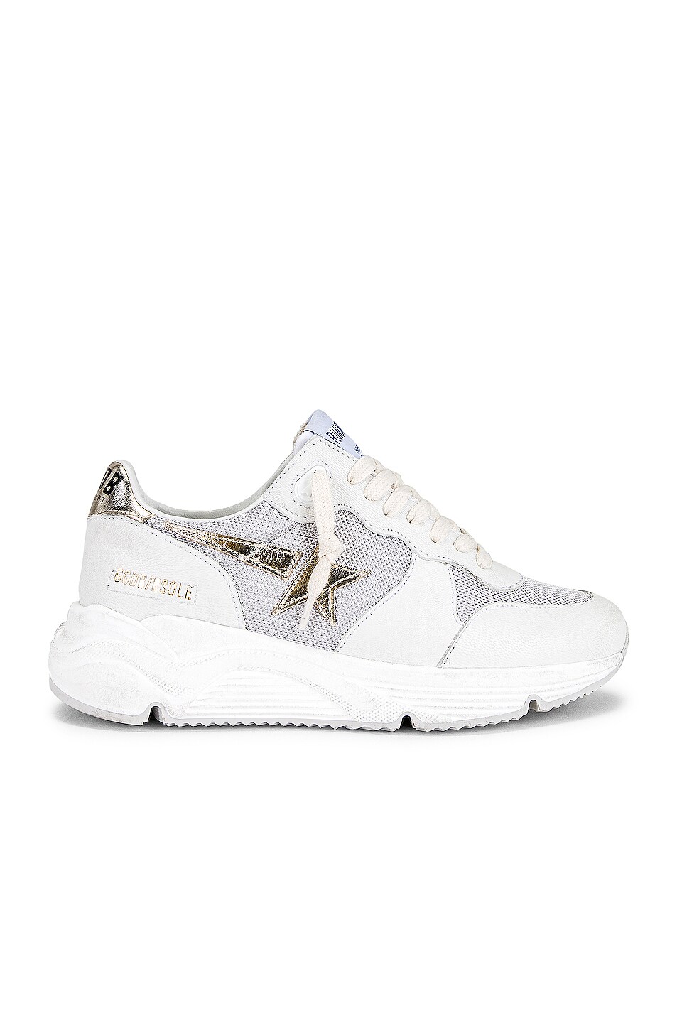 Image 1 of Golden Goose Running Sole Sneaker in Silver, White, & Platinum