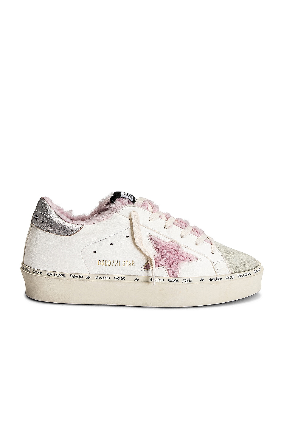 Image 1 of Golden Goose Hi Star Sneaker in White, Ice, Antique Pink, & Nude