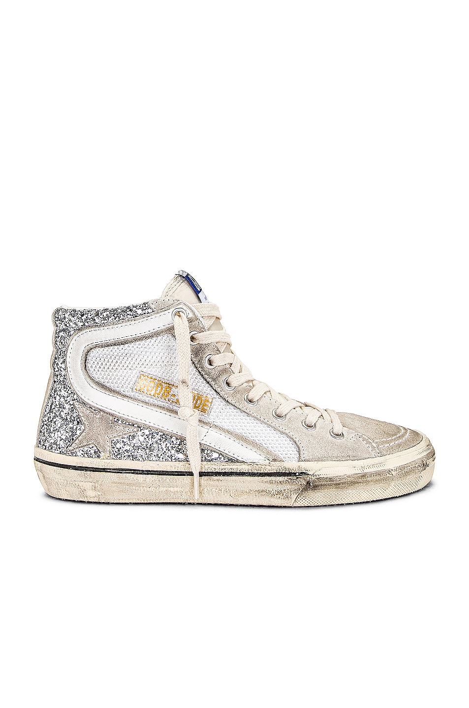Image 1 of Golden Goose Slide Sneaker in Silver, White, & Marble