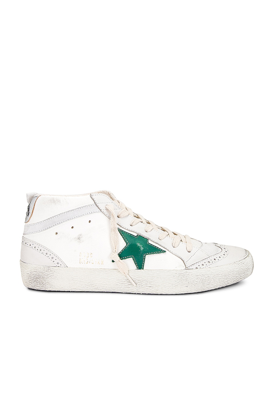 Image 1 of Golden Goose Mid Star Sneaker in Cream, Milky, Green, White, & Silver
