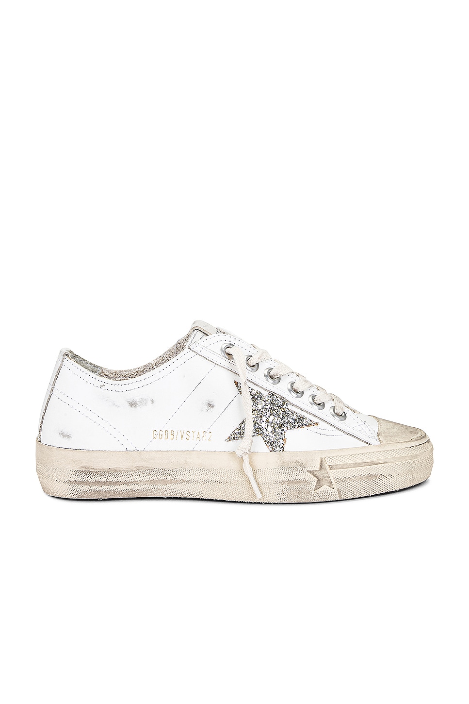 Image 1 of Golden Goose V-star 2 Sneaker in White & Platinum