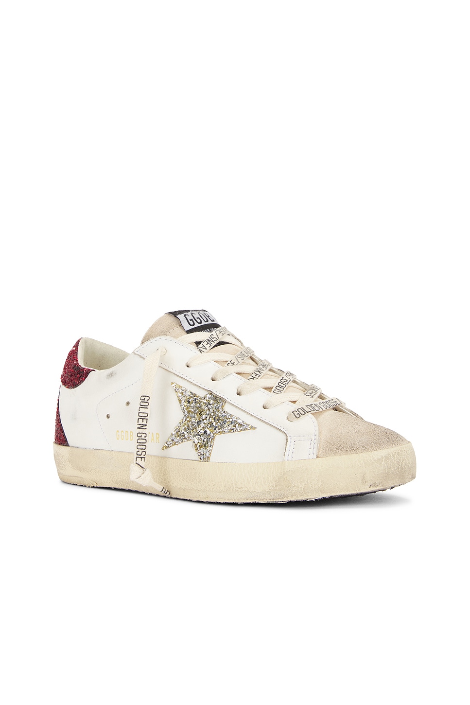 Shop Golden Goose Super-star Sneaker In White  Bordeaux  & Silver