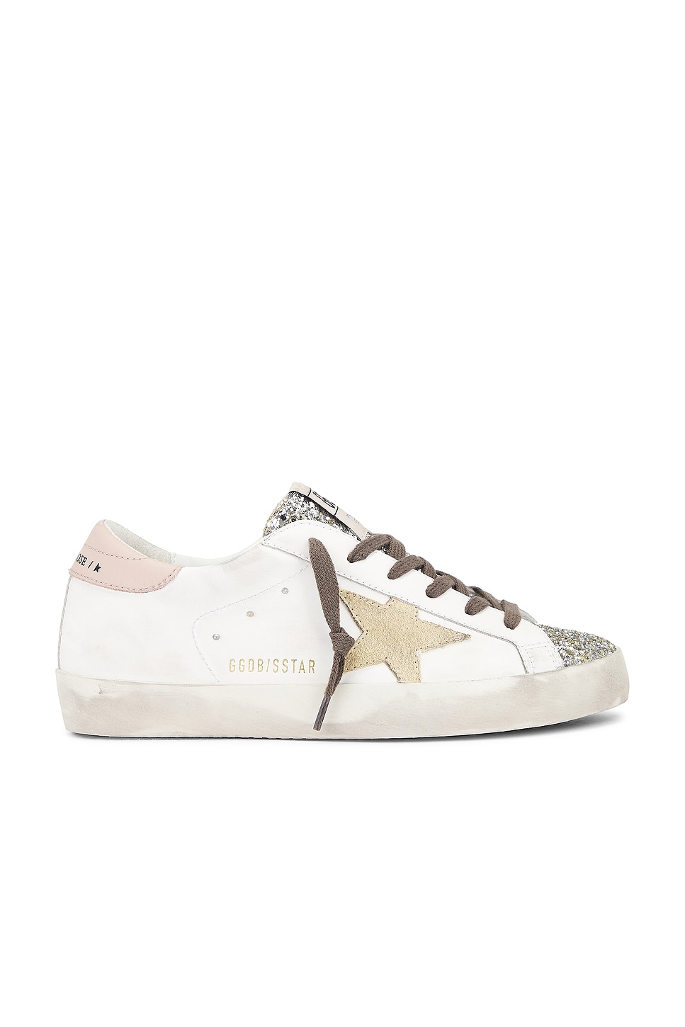 Image 1 of Golden Goose Super Star Sneaker in White, Platinum, Yellow, & Pink