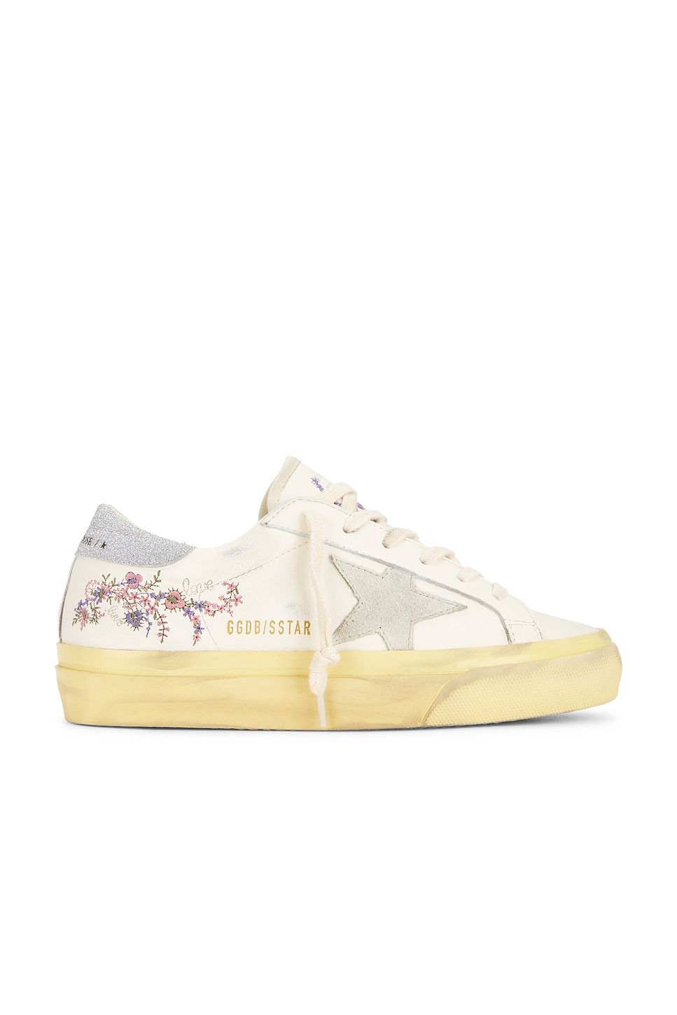 Image 1 of Golden Goose Super-star Sneaker in White Multicolor, Ice, & Silver