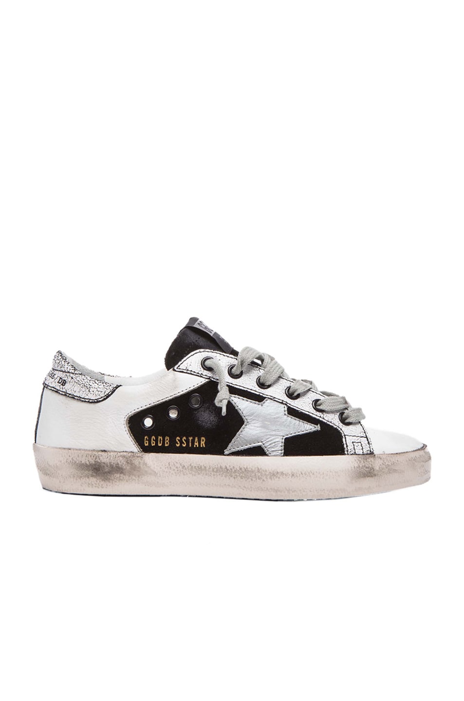 Image 1 of Golden Goose Superstar Low in Bleach Cracked & White