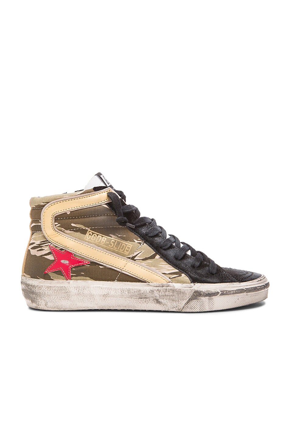 Image 1 of Golden Goose Slide Canvas Sneakers in Camouflage