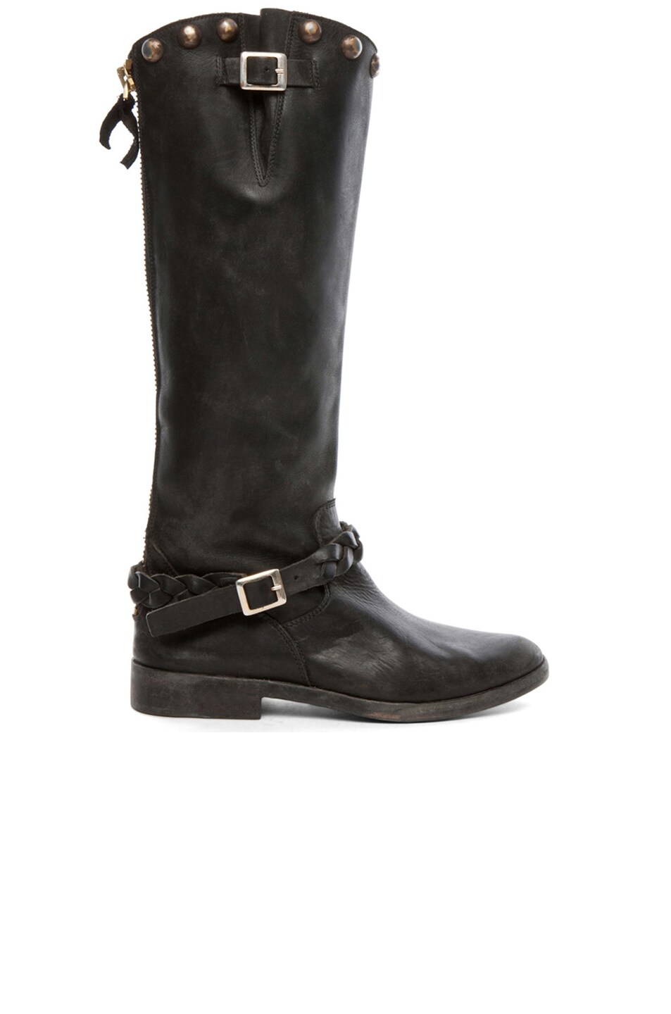 Image 1 of Golden Goose Rosebowl Leather Custom Brass Boots in Black