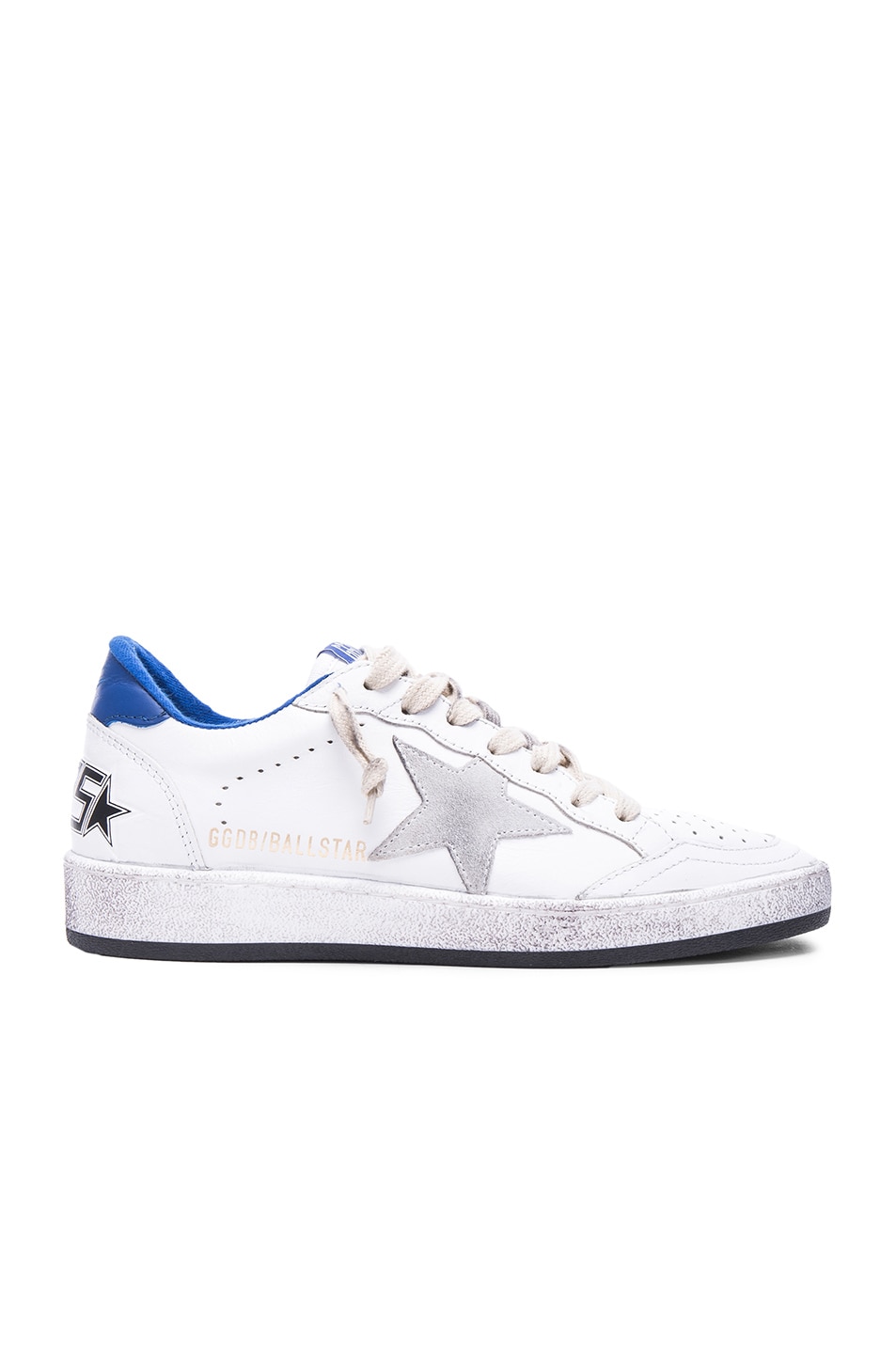 Image 1 of Golden Goose Ball Star Low Top Sneakers in White & Blue