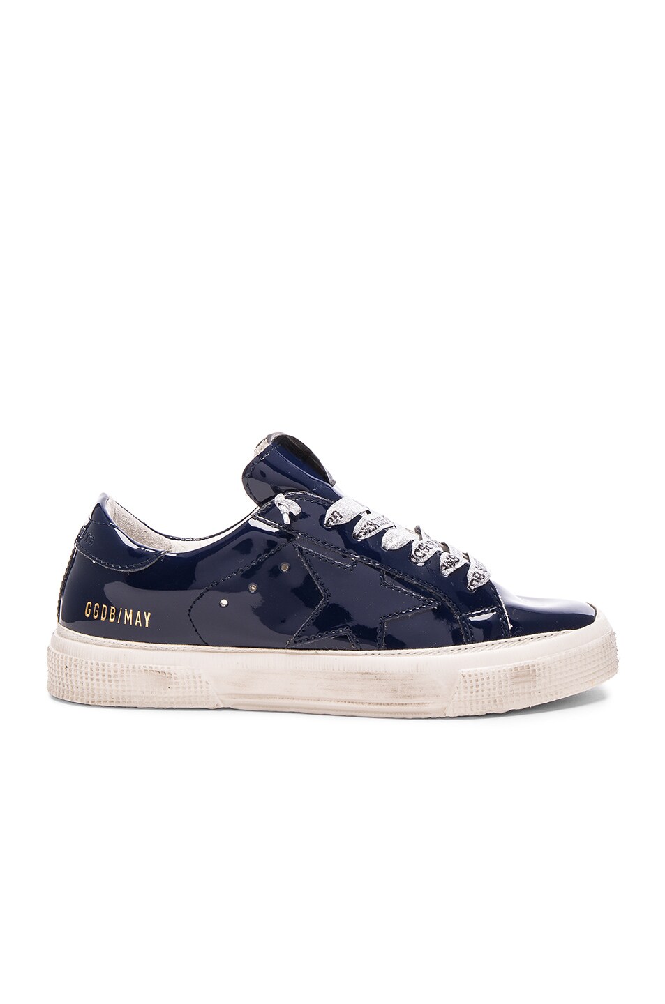 Image 1 of Golden Goose May Sneakers in Blue Navy Gloss