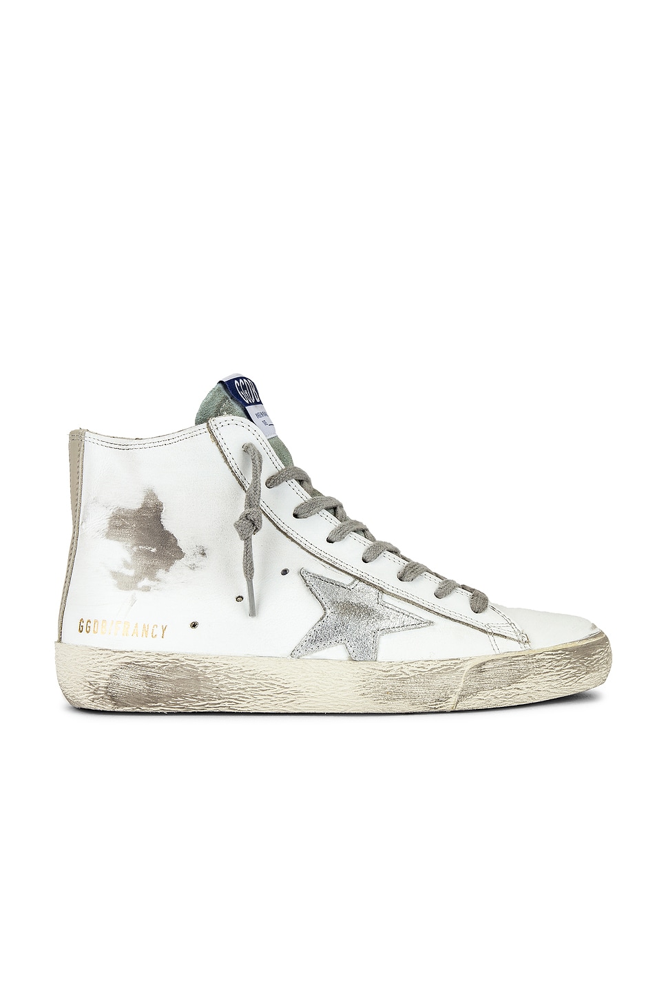 Image 1 of Golden Goose Francy Sneaker in White, Silver, & Milk