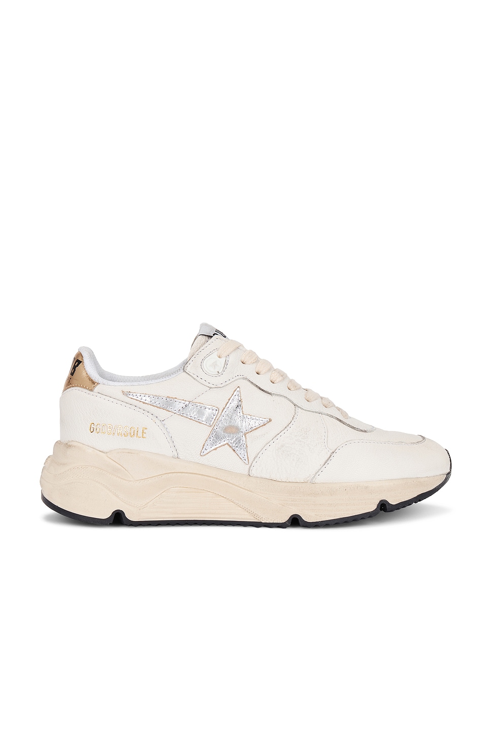 Image 1 of Golden Goose Running Sneaker in White, Silver, & Gold