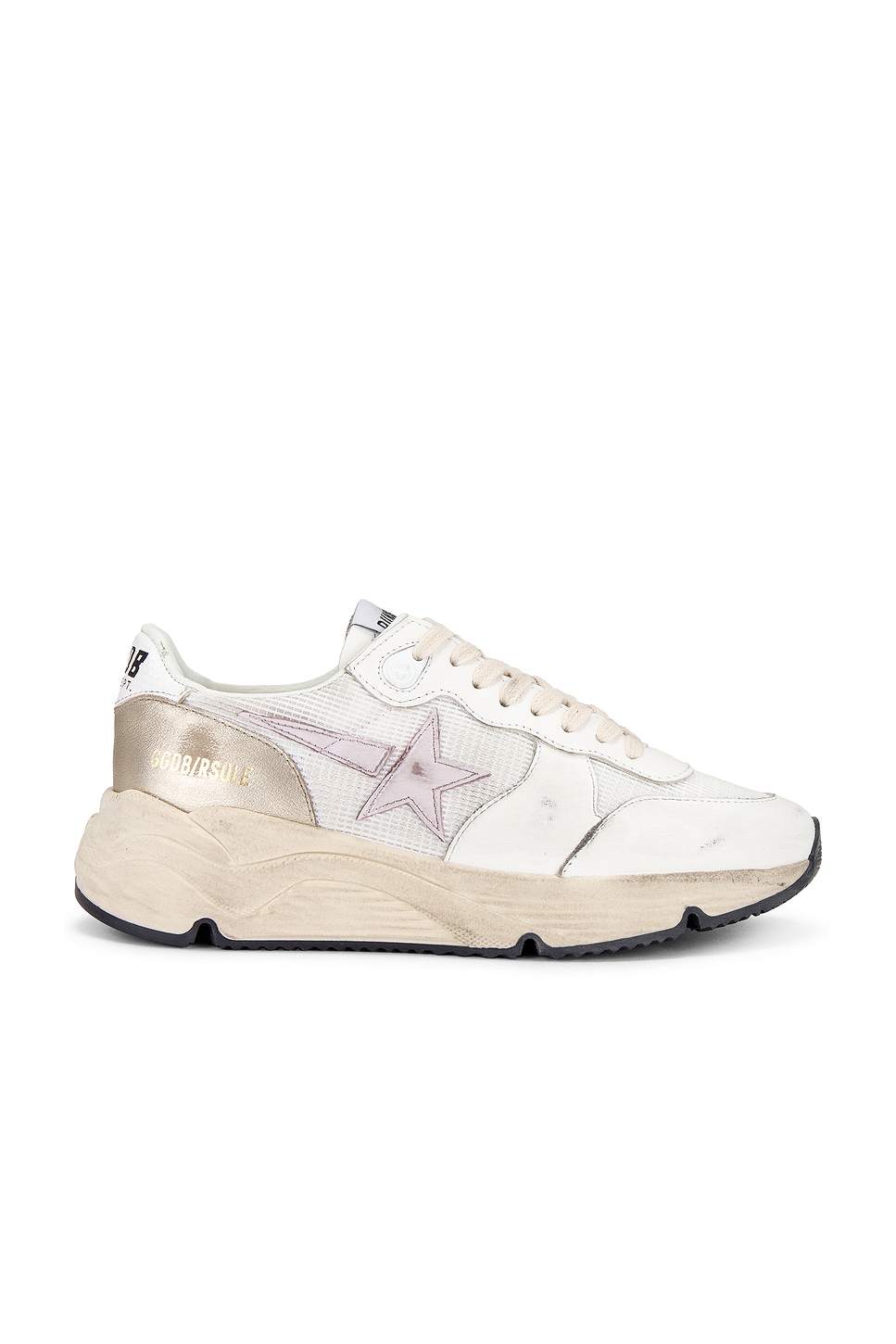 Image 1 of Golden Goose Running Sneaker in White, Orchid Hush, & Platinum