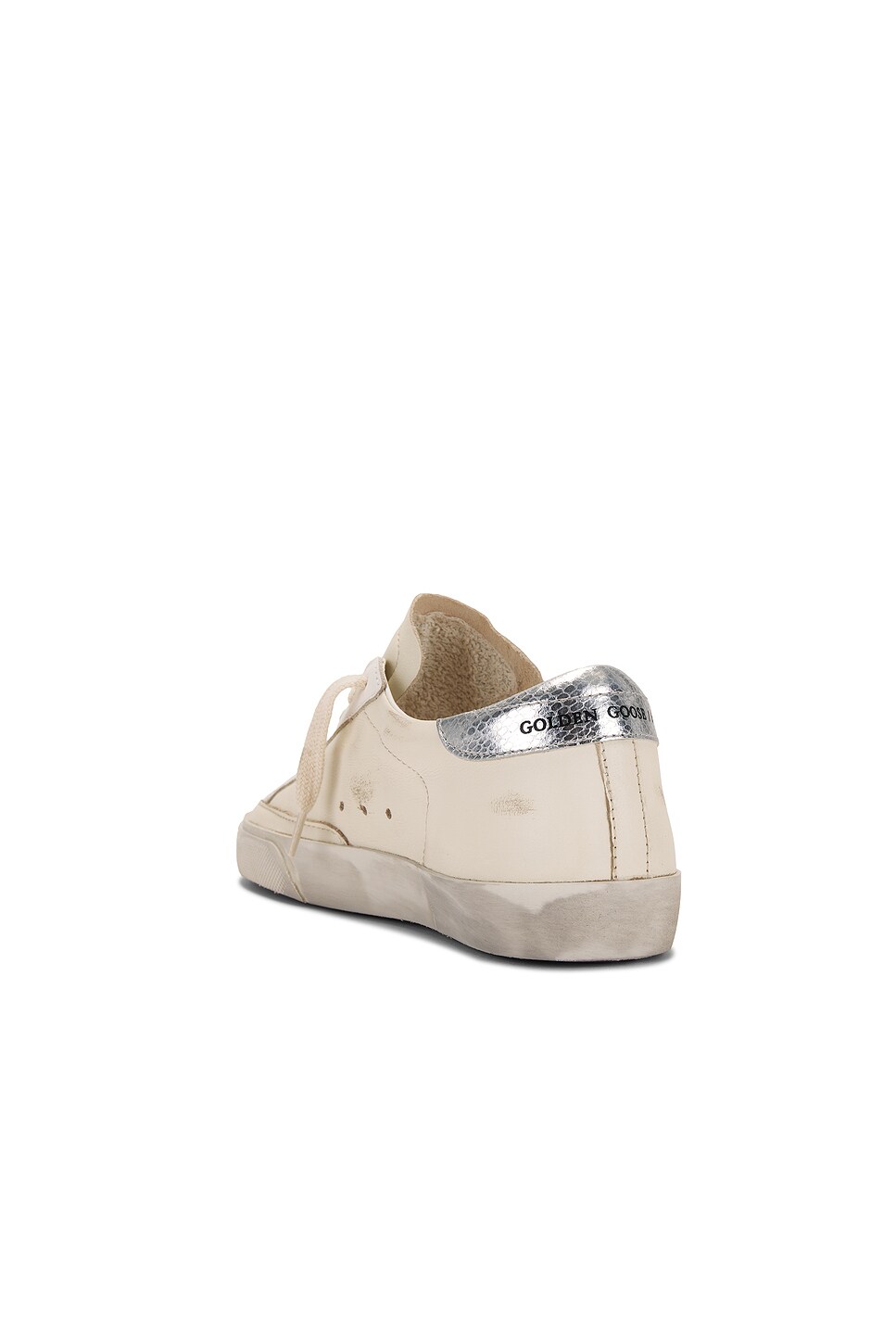 Image 3 of Golden Goose Super Star Sneaker in Beige & Silver
