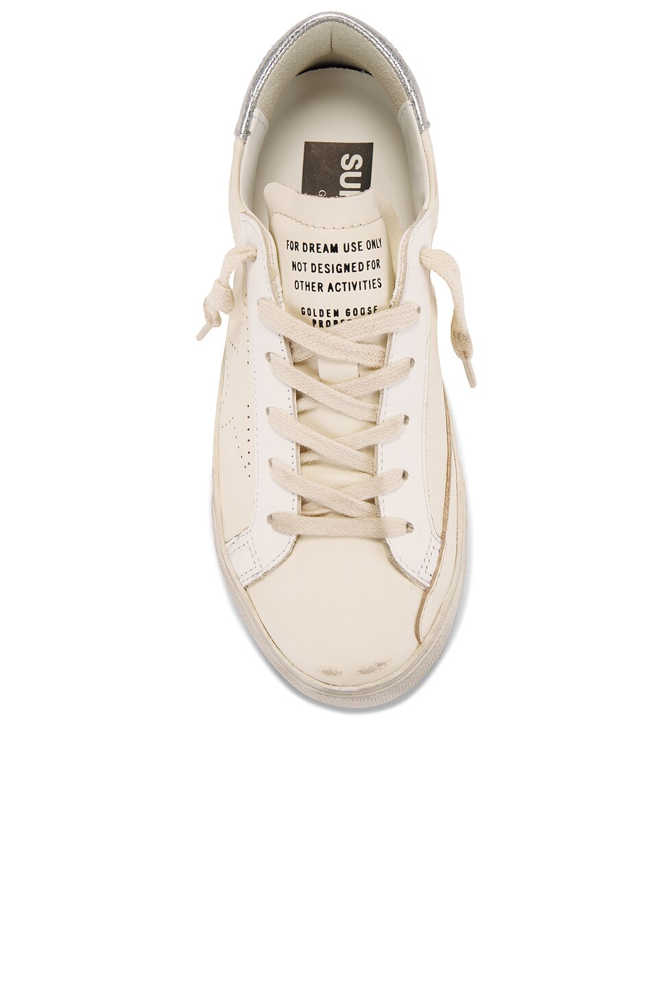 Image 4 of Golden Goose Super Star Sneaker in Beige & Silver