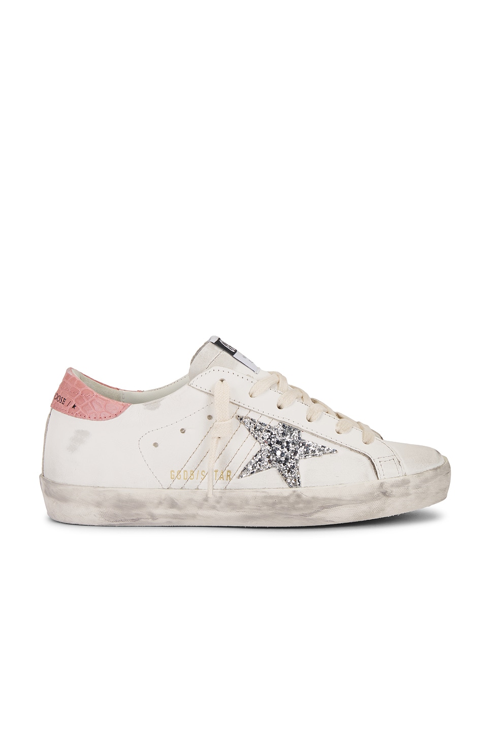 Image 1 of Golden Goose Super Star Sneaker in White, Silver, & Pink