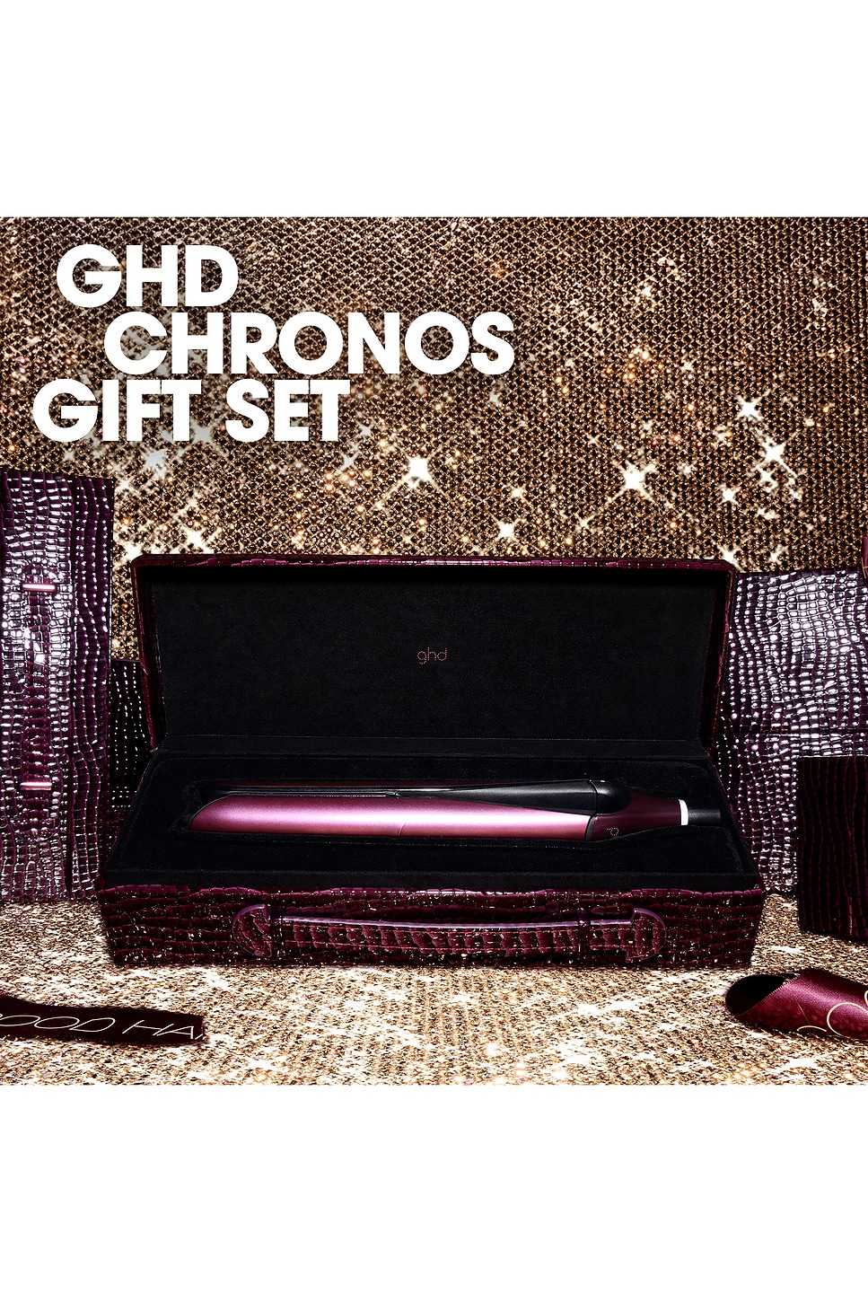 Ghd Chronos Styler 1-inch Flat Iron Gift Set In Burgundy