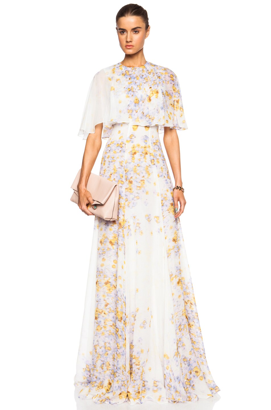 Image 1 of Giambattista Valli Silk Viole Chine Georgette Gown in Lavender & Yellow