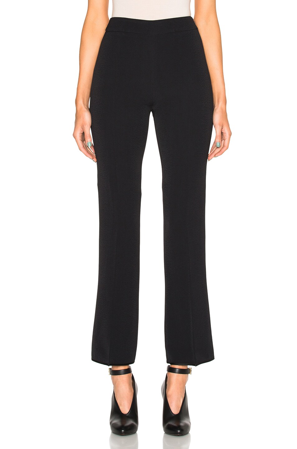 Image 1 of Giambattista Valli Cropped Flare Cady Trousers in Black