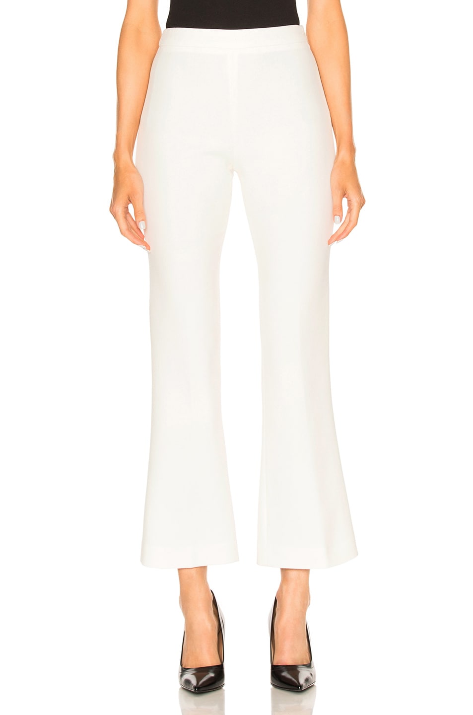 Image 1 of Giambattista Valli Cropped Crepe Trousers in Ivory