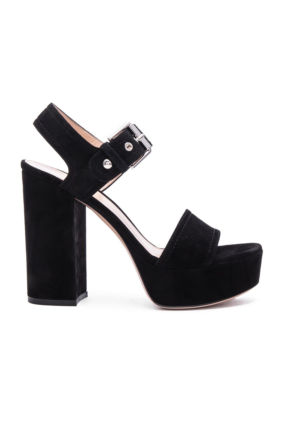 Image 1 of Gianvito Rossi Suede Gina Platform Sandals in Black