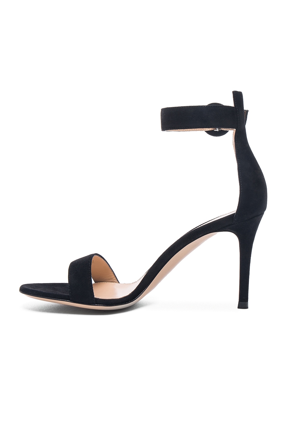 Gianvito Rossi Suede Portofino Heels in Black | FWRD