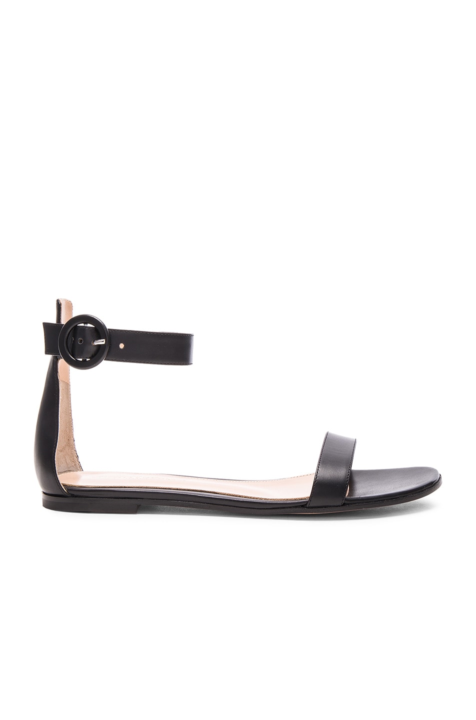 Image 1 of Gianvito Rossi Leather Ankle Strap Sandals in Black