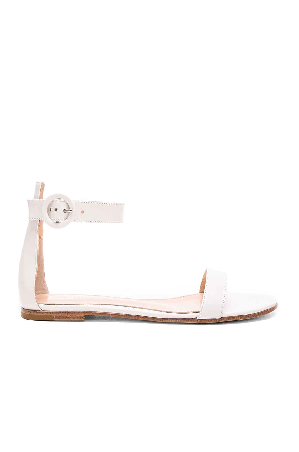 Image 1 of Gianvito Rossi Leather Ankle Strap Sandals in White