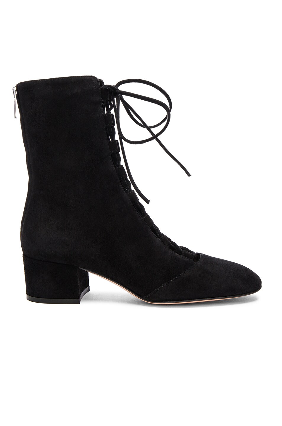 Image 1 of Gianvito Rossi Suede Lace Up Boots in Black
