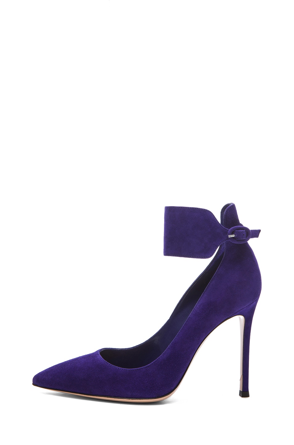 Image 1 of Gianvito Rossi Suede Ankle Strap Pumps in Indigo