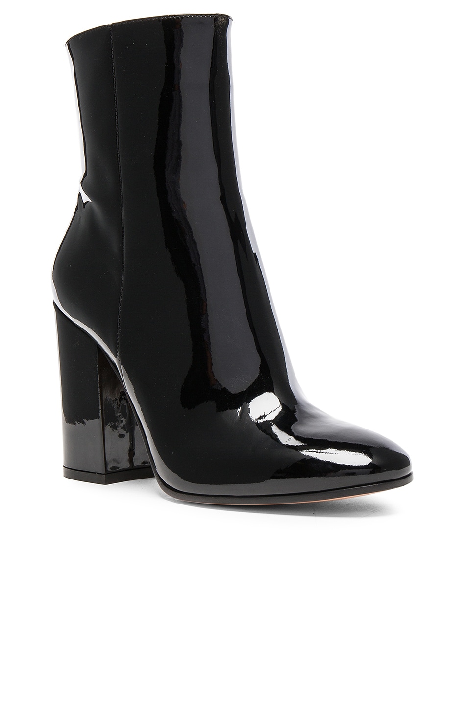 Gianvito Rossi Patent Leather Rolling High Booties in Black | FWRD