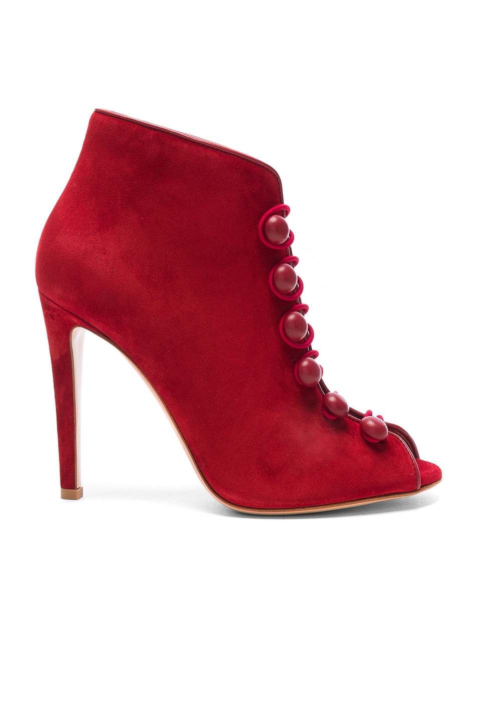 Image 1 of Gianvito Rossi Suede & Leather Booties in Granata