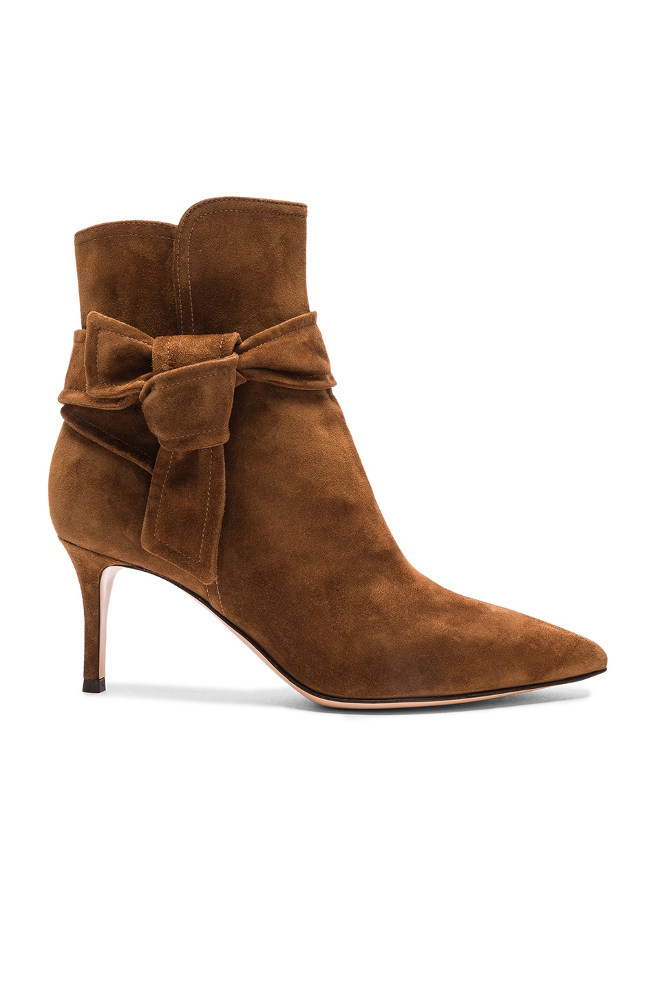 Image 1 of Gianvito Rossi Suede Bow Booties in Texas