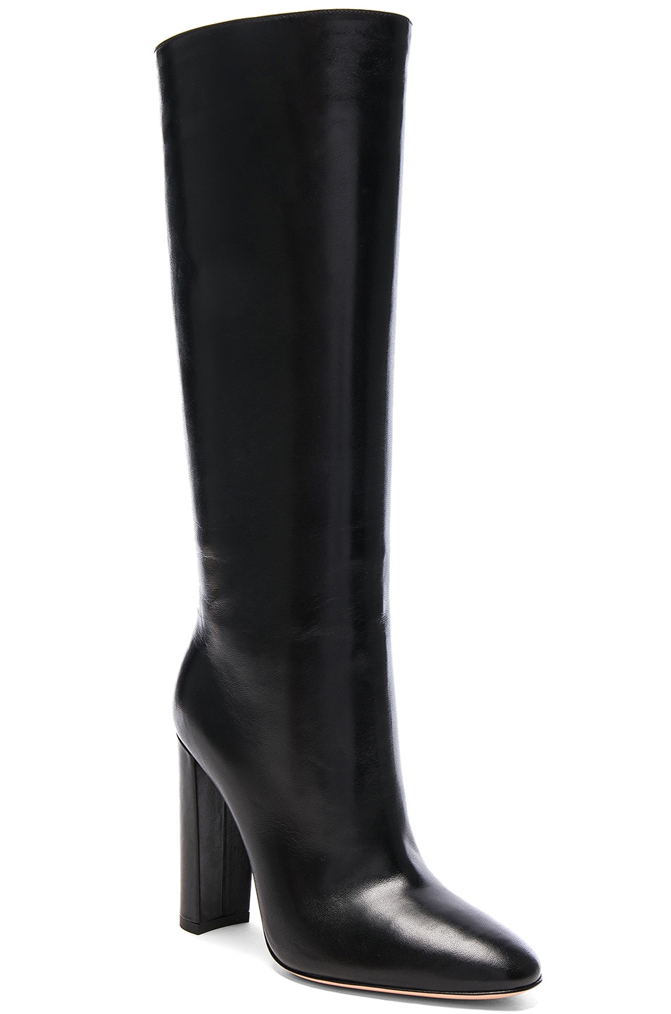 Gianvito Rossi Leather Laura Knee High Boots in Black | FWRD