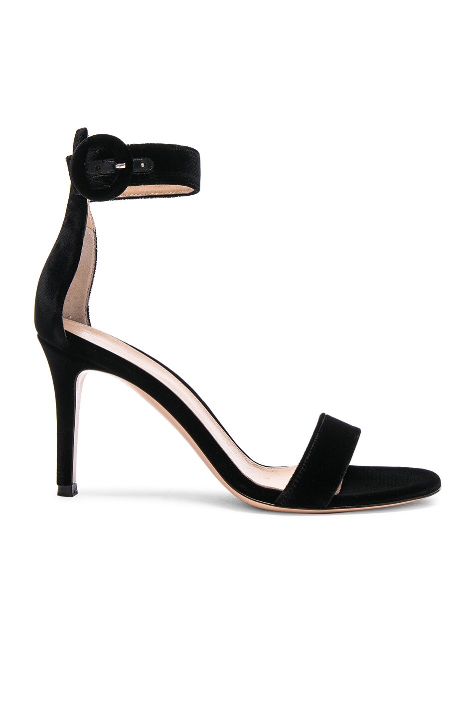 Image 1 of Gianvito Rossi Velvet Portofino Heels in Black