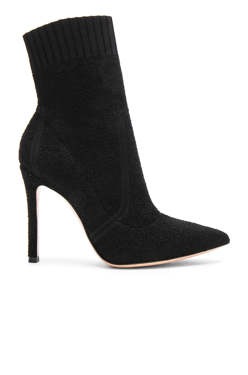 Image 1 of Gianvito Rossi Knit Boucle Katie Ankle Booties in Black
