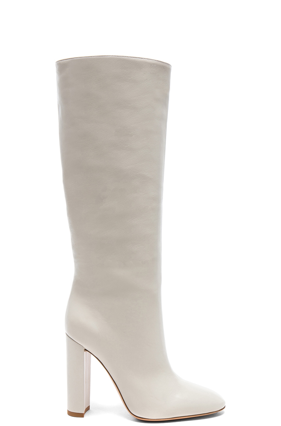 Image 1 of Gianvito Rossi Leather Laura Knee High Boots in Off White