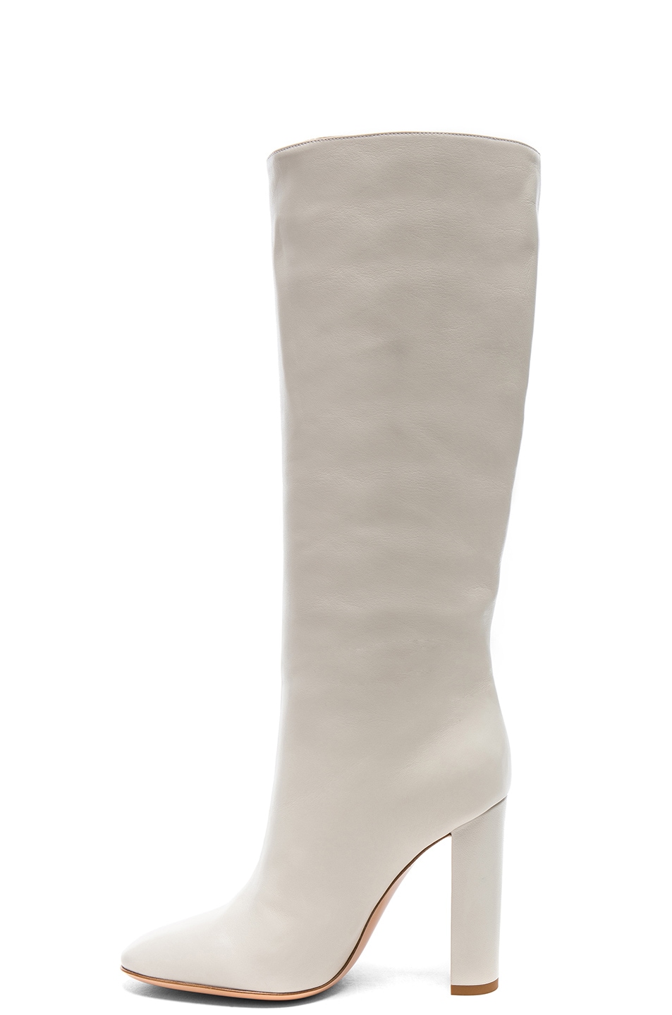 Gianvito Rossi Leather Laura Knee High Boots in Off White | FWRD