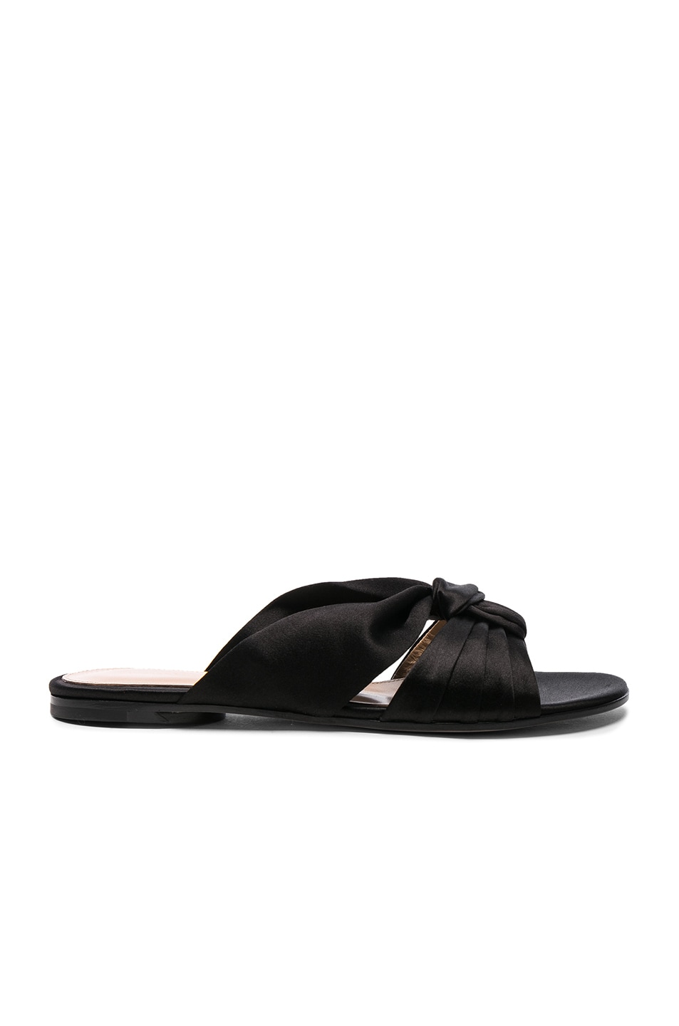Image 1 of Gianvito Rossi Satin Blair Knot Sandals in Black